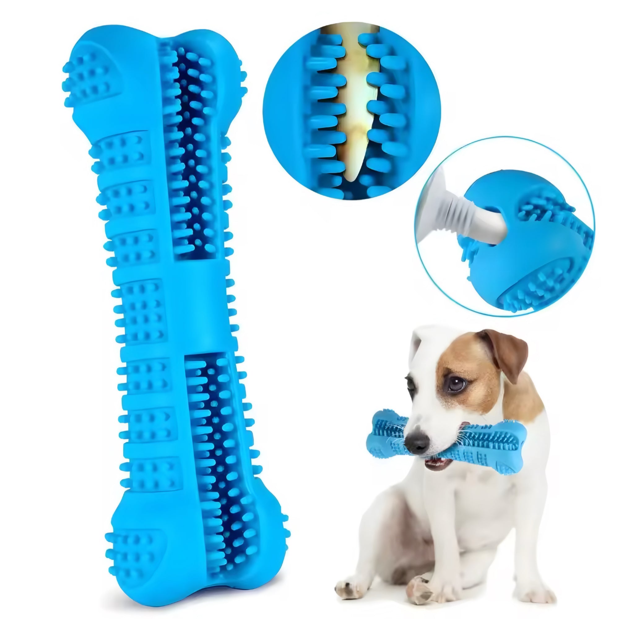 360° Myk Gummi Hundetannbørste & Tyggleke