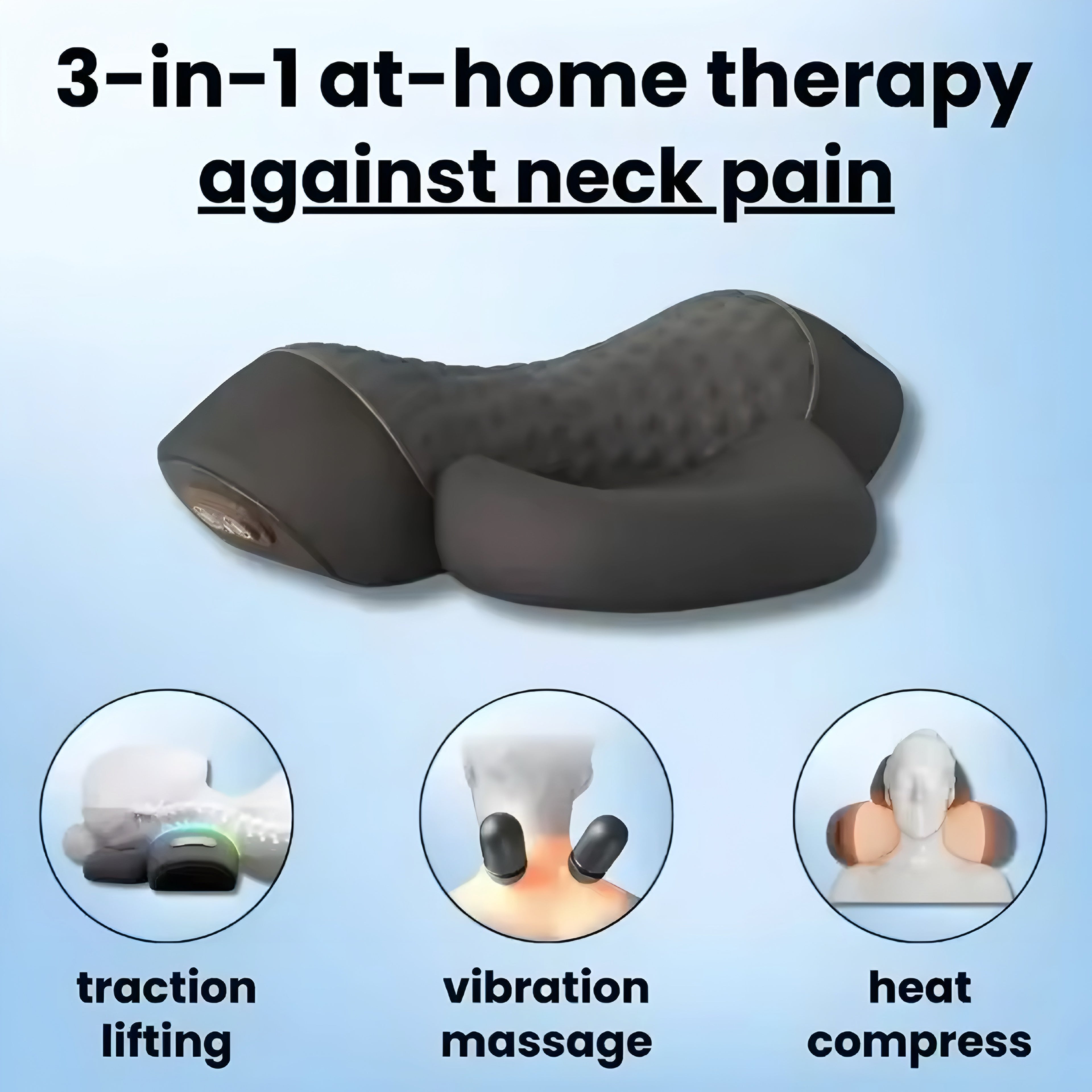 Soothe™ 3-i-1 Nakkepute med Massasje – Slapp av. Støtt. Gjenopprett.